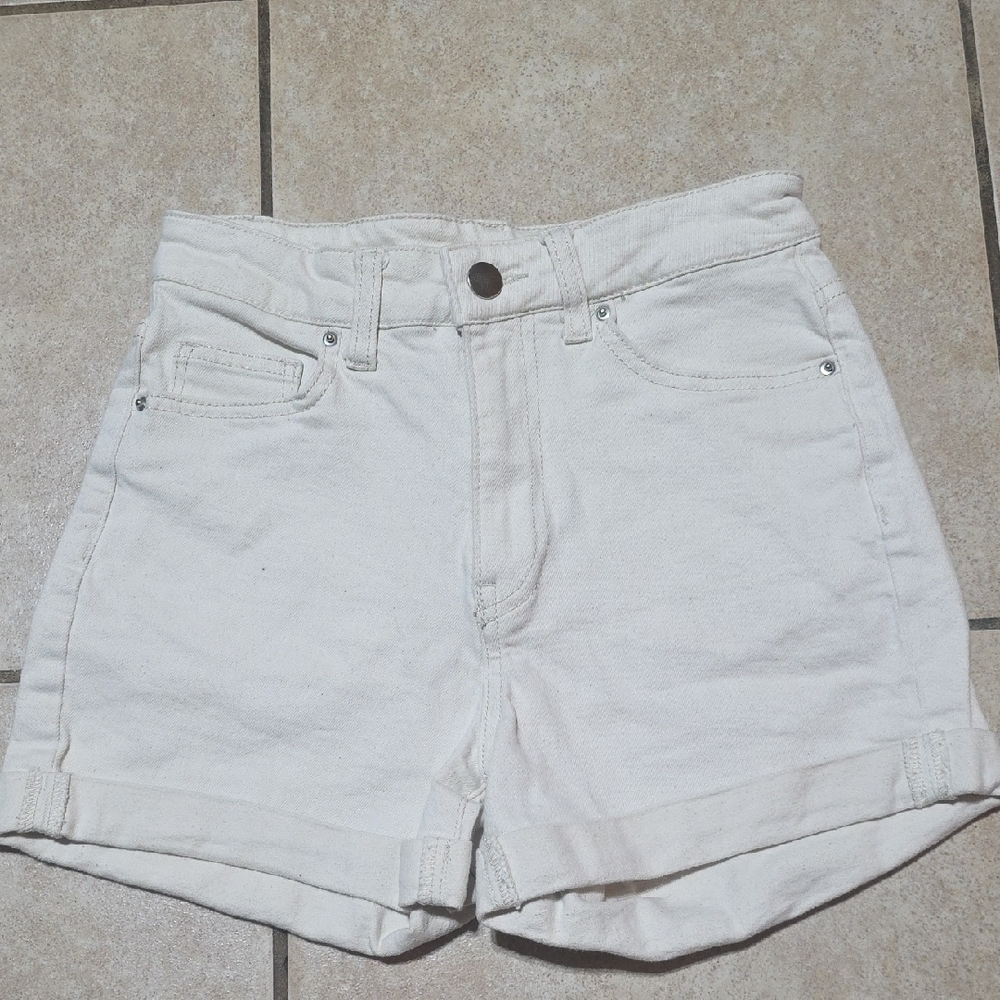 H&M Off-White Jean Shorts
